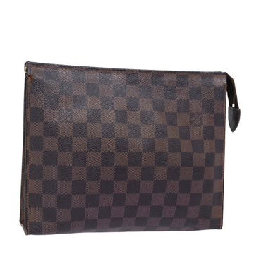 LOUIS VUITTON Damier Ebene Poche Toilette 26 Pouch N47543 LV Auth 77867