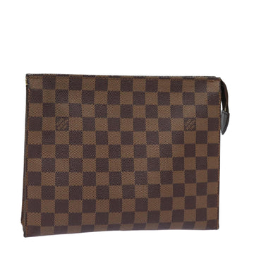 LOUIS VUITTON Damier Ebene Poche Toilette 26 Pouch N47543 LV Auth 77868