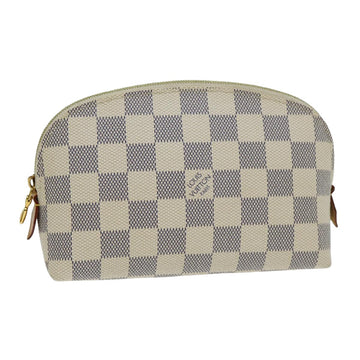 LOUIS VUITTON Damier Azur Pochette Cosmetic PM Pouch N60024 LV Auth 77934