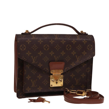 LOUIS VUITTON Monogram Monceau 28 Hand Bag 2way M51185 LV Auth 77996