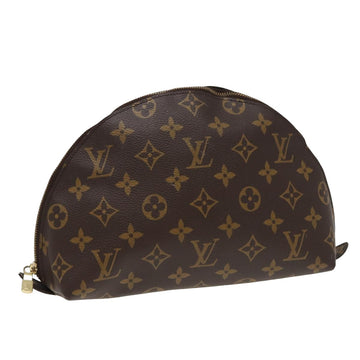 LOUIS VUITTON Monogram Trousse Demi Ronde Cosmetic Pouch M47520 LV Auth 78012