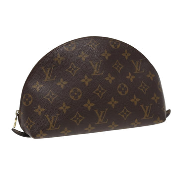 LOUIS VUITTON Monogram Trousse Demi Ronde Cosmetic Pouch M47520 LV Auth 78014