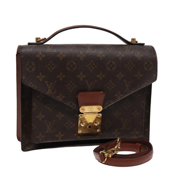 LOUIS VUITTON Monogram Monceau 28 Hand Bag 2way M51185 LV Auth 78030