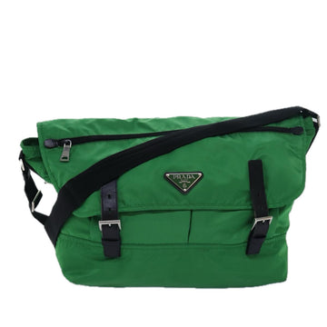 PRADA Shoulder Bag Nylon Green Auth 78081