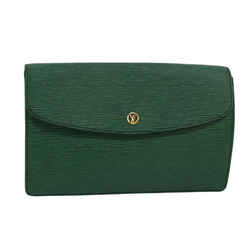 LOUIS VUITTON Epi Montaigne 27 Clutch Bag Green M52654 LV Auth 78110