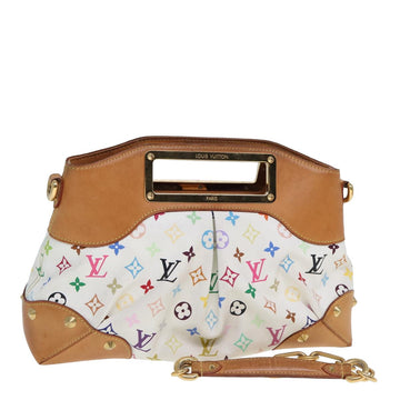 LOUIS VUITTON Monogram Multicolor Judy MM Hand Bag 2Way White M40255 Auth 78180