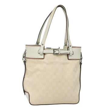 GUCCI GG Canvas Hand Bag Cream 107757 Auth 78253