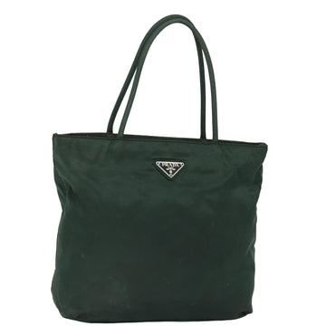 PRADA Hand Bag Nylon Green Auth 78266