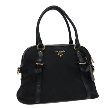 PRADA Hand Bag Nylon Black Auth 78267