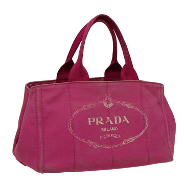 PRADA Canapa MM Hand Bag Denim Pink Auth 78268