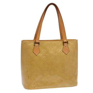 LOUIS VUITTON Monogram Vernis Houston Hand Bag Beige M91004 LV Auth 78296