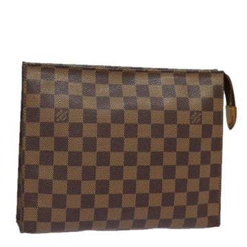 LOUIS VUITTON Damier Ebene Poche Toilette 26 Pouch N47543 LV Auth 78308