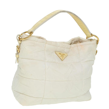 PRADA Shoulder Bag Nylon White Auth 78332