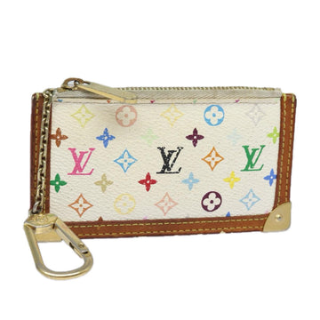 LOUIS VUITTON Monogram Multicolor Pochette Cles Purse White M92655 Auth 78350