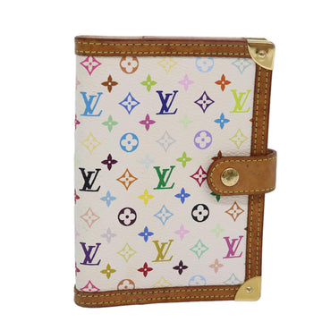 LOUIS VUITTON Multicolor Agenda PM Day Planner Cover White R21074 LV Auth 78352