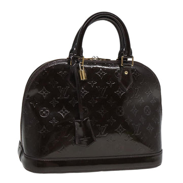 LOUIS VUITTON Monogram Vernis Alma PM Hand Bag Terre Domble M91445 LV Auth 78370