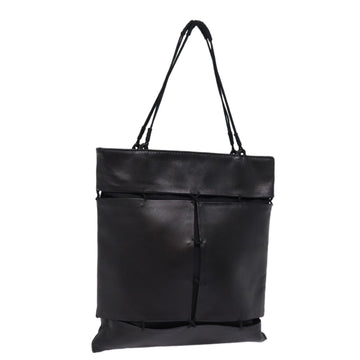 PRADA Hand Bag Leather Black Auth 78465