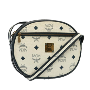 MCM Vicetos Logogram Shoulder Bag PVC White Auth 78508