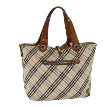 BURBERRY Nova Check Blue Label Tote Bag Beige Auth 78539