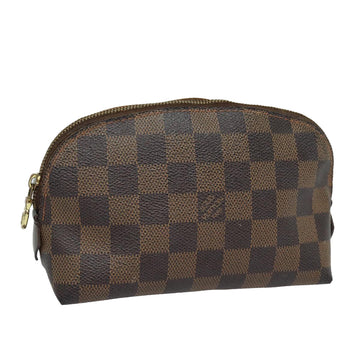 LOUIS VUITTON Damier Ebene Pochette Cosmetic PM Pouch N47516 LV Auth 78596