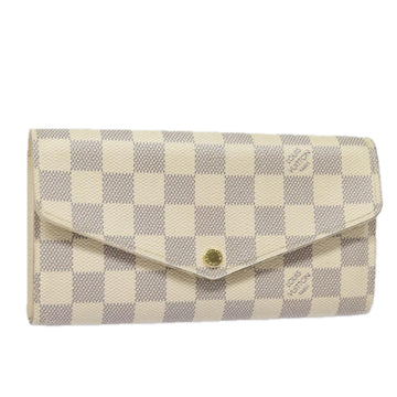 LOUIS VUITTON Damier Azur Portefeuille Sarah Long Wallet N63208 LV Auth 78638