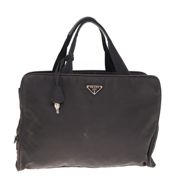 PRADA Hand Bag Nylon Black Auth 78643