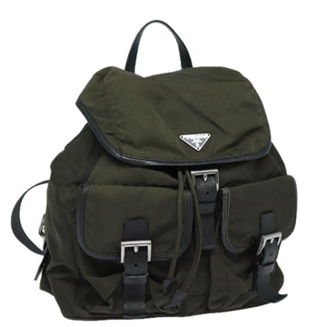 PRADA Backpack Nylon Khaki Auth 78806