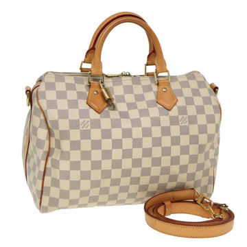 LOUIS VUITTON Damier Azur Speedy Bandouliere 30 Hand Bag 2way N41052 Auth 78898