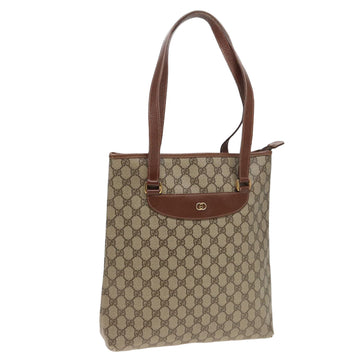 GUCCI GG Supreme Tote Bag PVC Leather Beige 002 123 6130 4021 Auth 79172