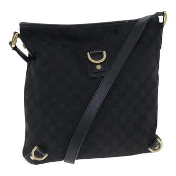 GUCCI GG Canvas Shoulder Bag Black 131326 Auth 79173