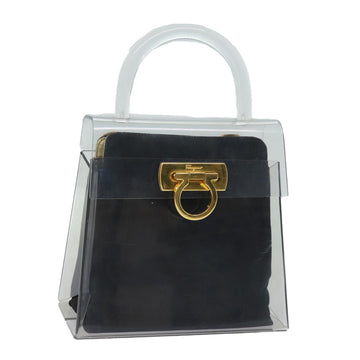 SALVATORE FERRAGAMO Gancini Hand Bag plastic Clear Auth 79216