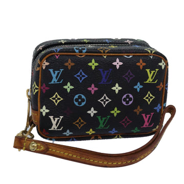 LOUIS VUITTON Monogram Multicolor Trousse Wapity Pouch Black M58034 Auth 79331