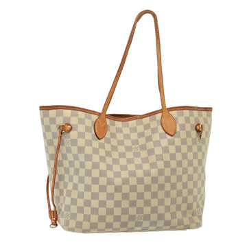 LOUIS VUITTON Damier Azur Neverfull MM Tote Bag N41605 LV Auth 79374