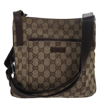 GUCCI GG Canvas Shoulder Bag Beige Brown 122793 Auth 79453