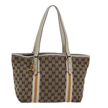 GUCCI GG Canvas Tote Bag Beige 137396 Auth 79542