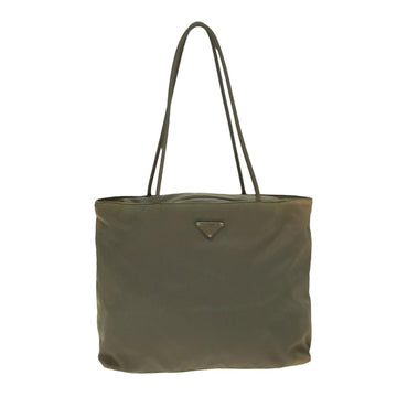 PRADA Tote Bag Nylon Gray Auth 79652