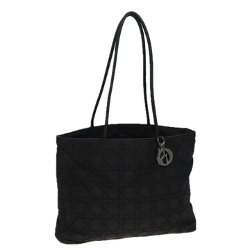 CHRISTIAN DIOR Lady Dior Canage Tote Bag Nylon Black Auth 79653