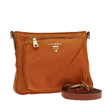 PRADA Shoulder Bag Nylon Orange Auth 79767