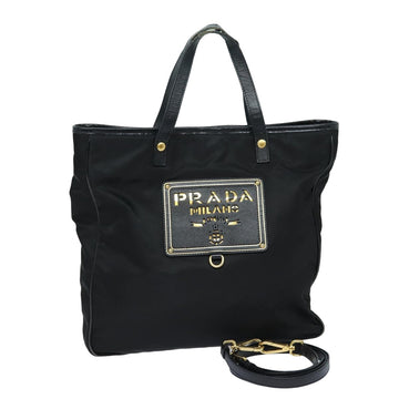 PRADA Tote Bag Nylon 2way Black Auth 79852