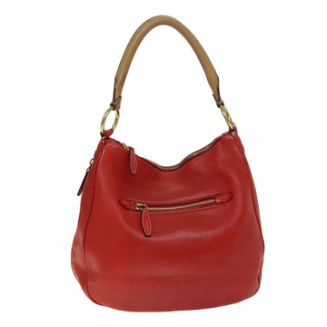 PRADA Shoulder Bag Leather Red Auth 79908