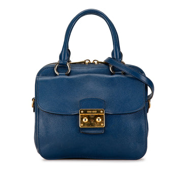 MIU MIU Leather Front Pocket Satchel