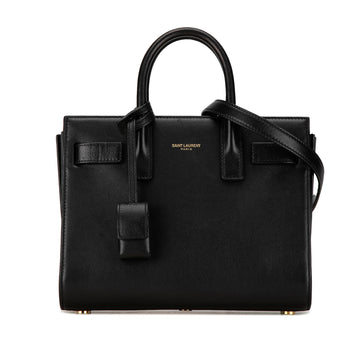 SAINT LAURENT Nano Leather Sac De Jour Satchel