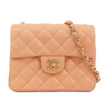 CHANEL Mini Square Classic Lambskin Single Flap Crossbody Bag