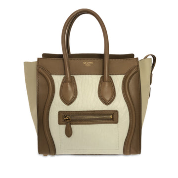 CELINE Micro Tricolor Luggage Tote Handbag