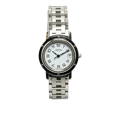 Hermes Quartz Stainless Steel Clipper Watch