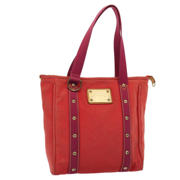 LOUIS VUITTON Cabas MM Antigua Tote Bag Rouge M40034 LV Auth 80003