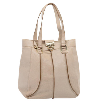 CELINE Shoulder Bag Leather Beige Auth 80083