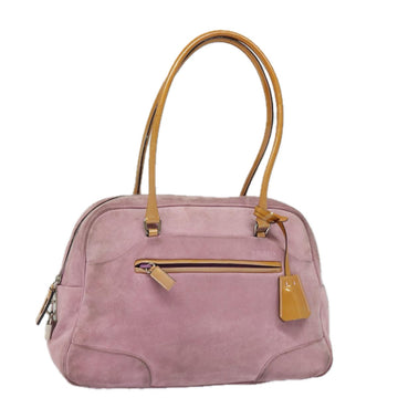 PRADA Suede Shoulder Bag Pink Auth 80091