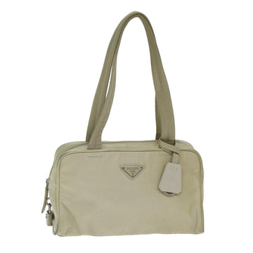 PRADA Nylon Shoulder Bag Beige Auth 80094