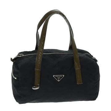 PRADA Nylon Hand Bag Black Auth 80095